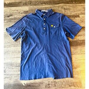 M NWOT Criquet Players Polo Shirt Mens L Blue Organic Cotton Golf Vintage Style